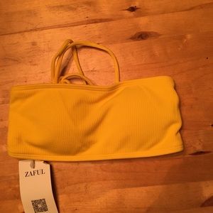 High Cut Ribbed Bandeau Bikini Set